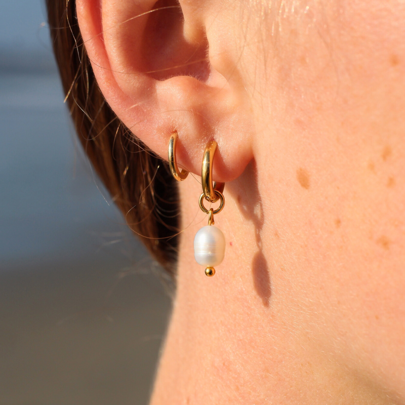 Pearl Hoop Earrings