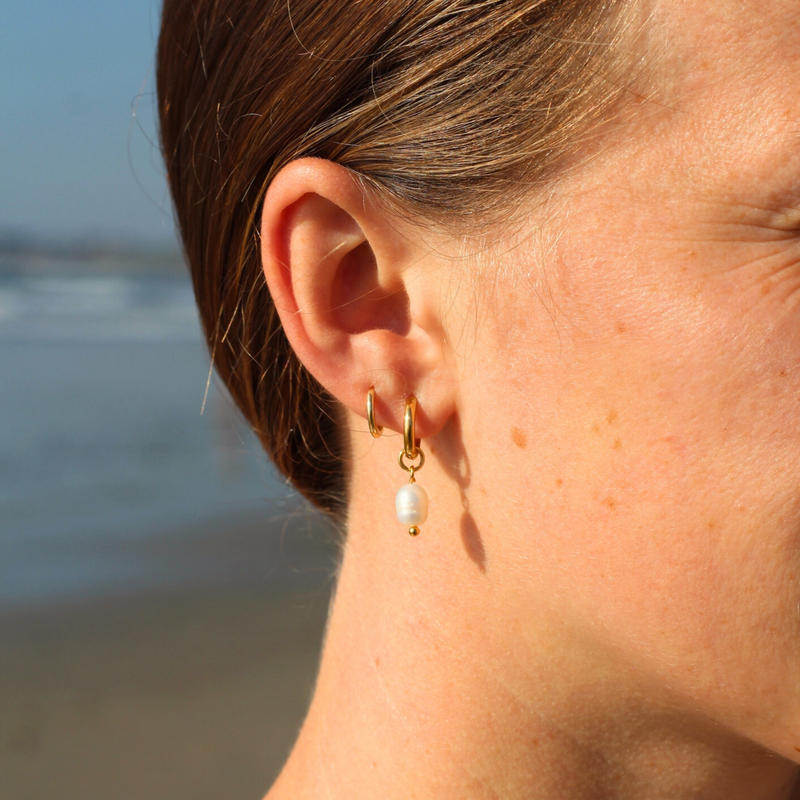 Pearl Hoop Earrings