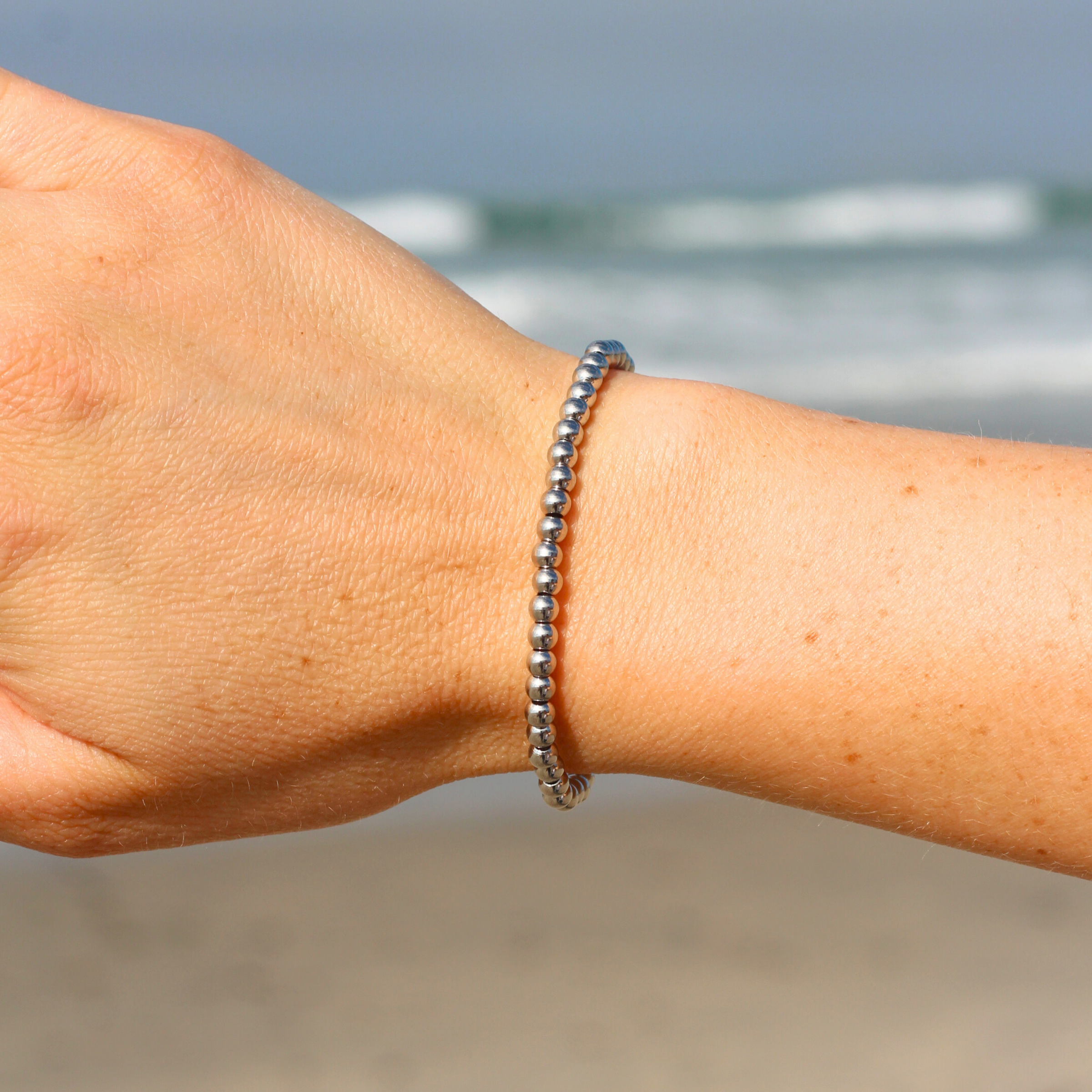 Silver Beaded Bracelet