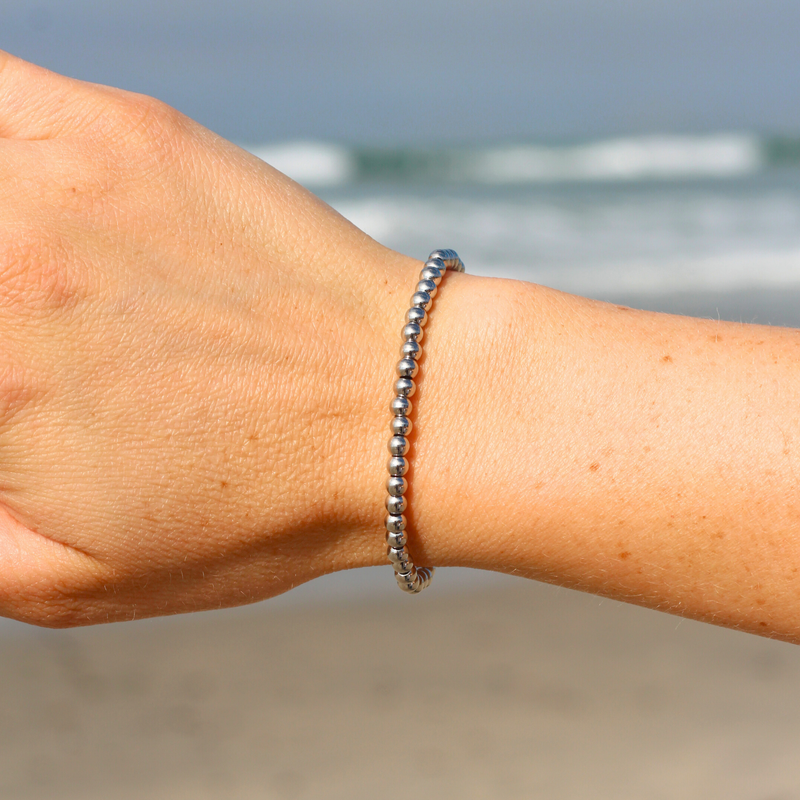 Silver Beaded Bracelet