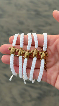 Gold & White Turtle Bracelet