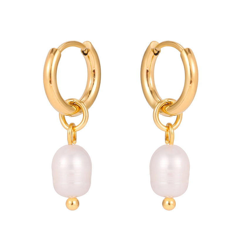 Pearl Hoop Earrings