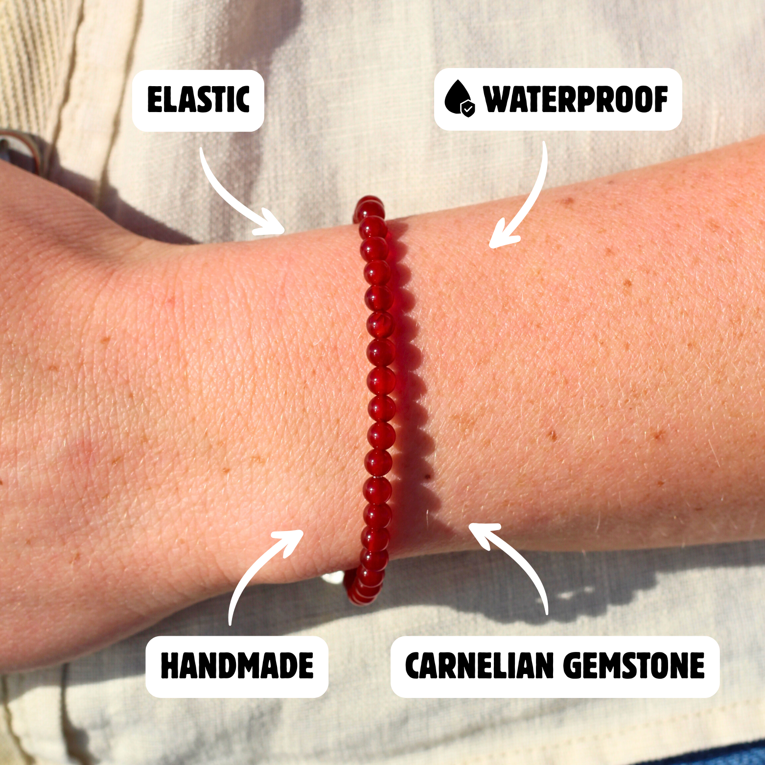 Carnelian Gemstone Bracelet