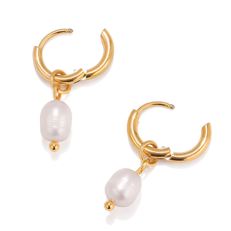 Pearl Hoop Earrings