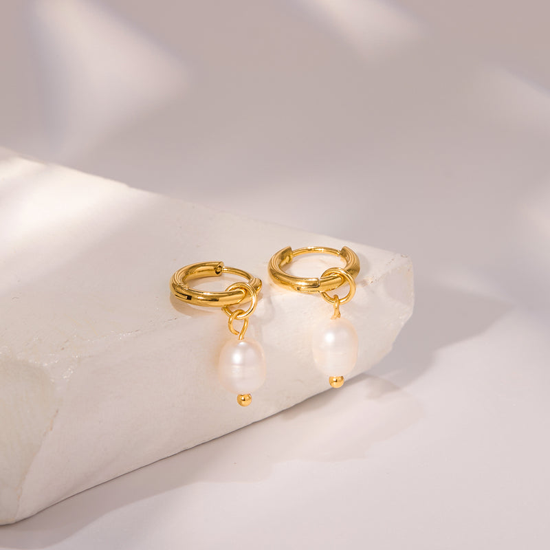 Pearl Hoop Earrings