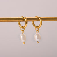 Pearl Hoop Earrings