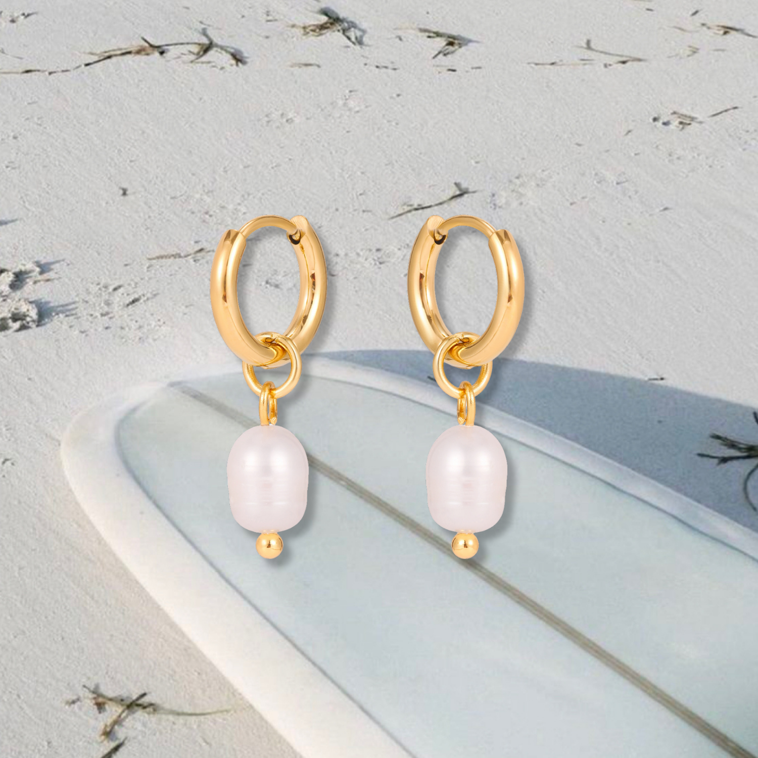 Pearl Hoop Earrings